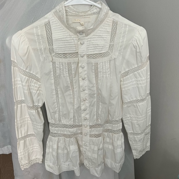 Maje Embroidered Poplin Blouse - Picture 5 of 8